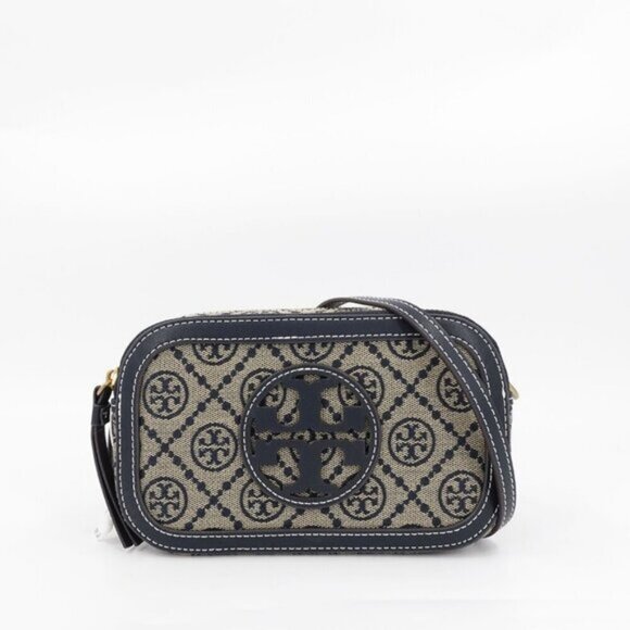 Tory Burch Mini T Monogram Crossbody Bag Navy Blue OS - Picture 12 of 14